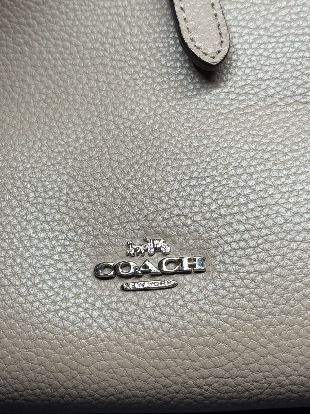 Coach Pebbled Leather Tote in Taupe - Picture 4 of 16